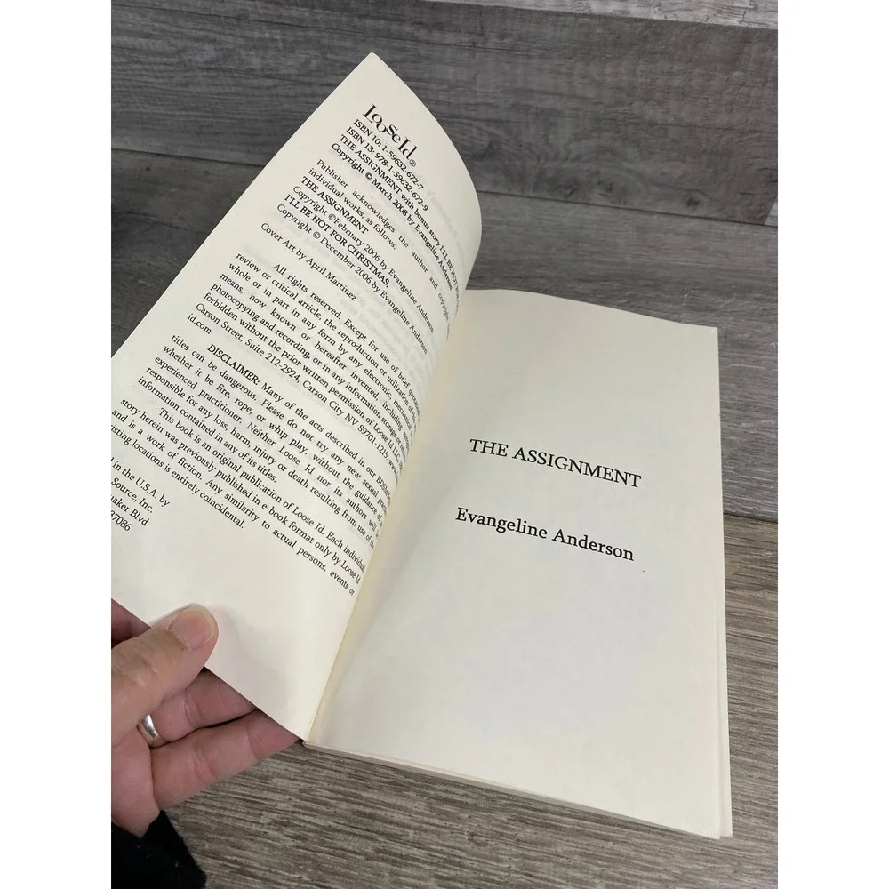 The Assignment Evangeline Anderson MM Erotic Romance Paperback Loose Id 2007